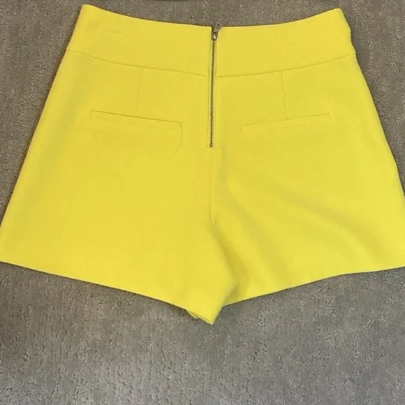 Alice + Olivia Donald High Waisted Shorts in Canary - Picture 8 of 8